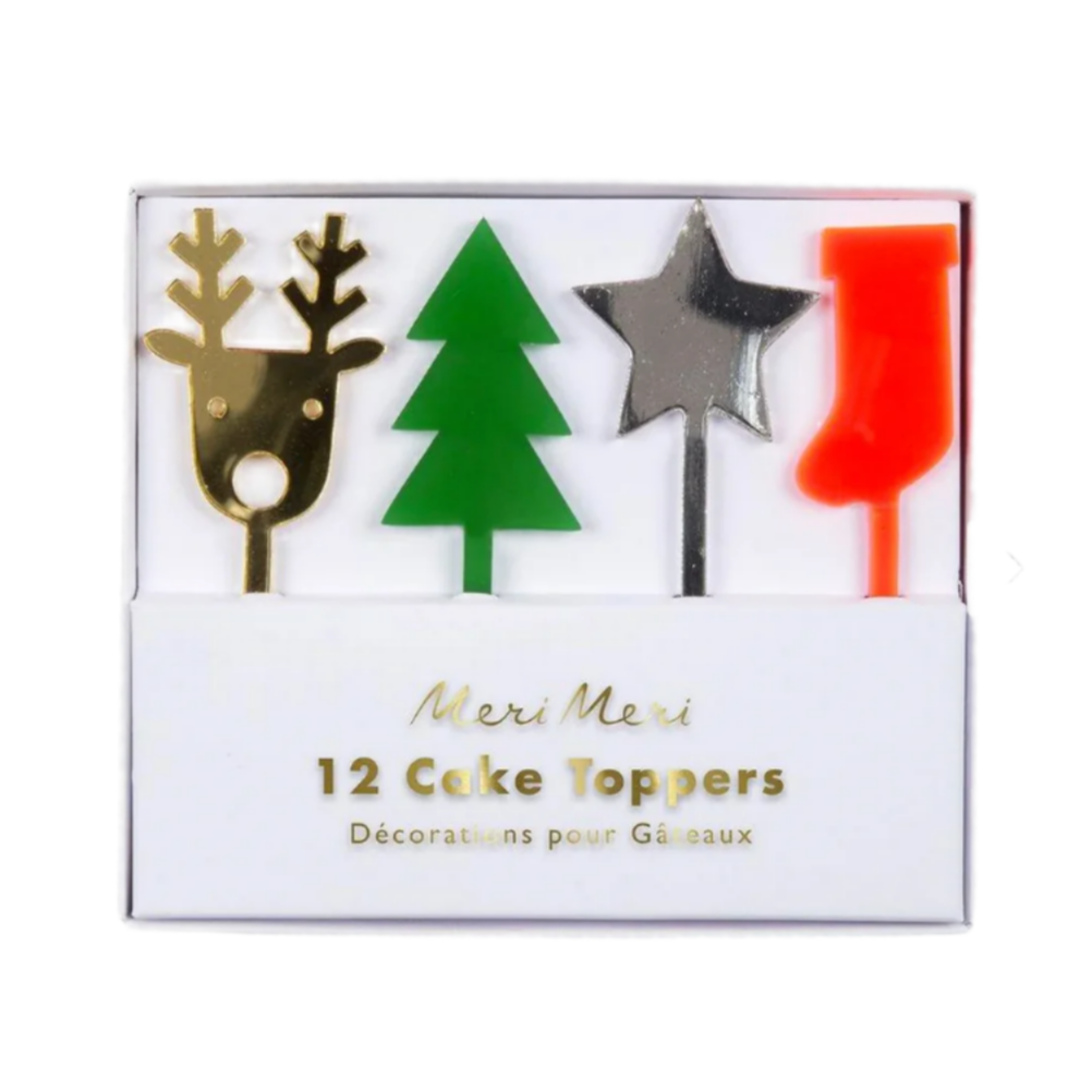 Festive Acrylic Cake Toppers (12pk)