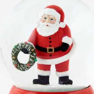 Musical Santa with Wreath Water Globe