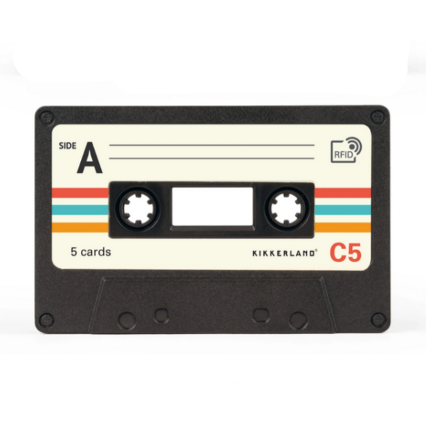 Cassette Tape pop-up x5 Card Holder -RFID blocking