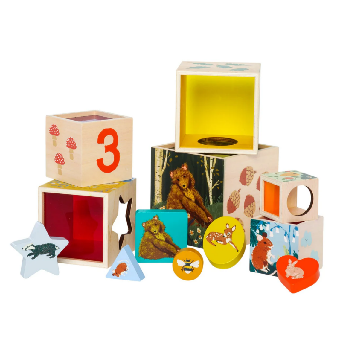 Enchanted Forest Wooden Stacking and Sorting Blocks -Emily Winfield Martin