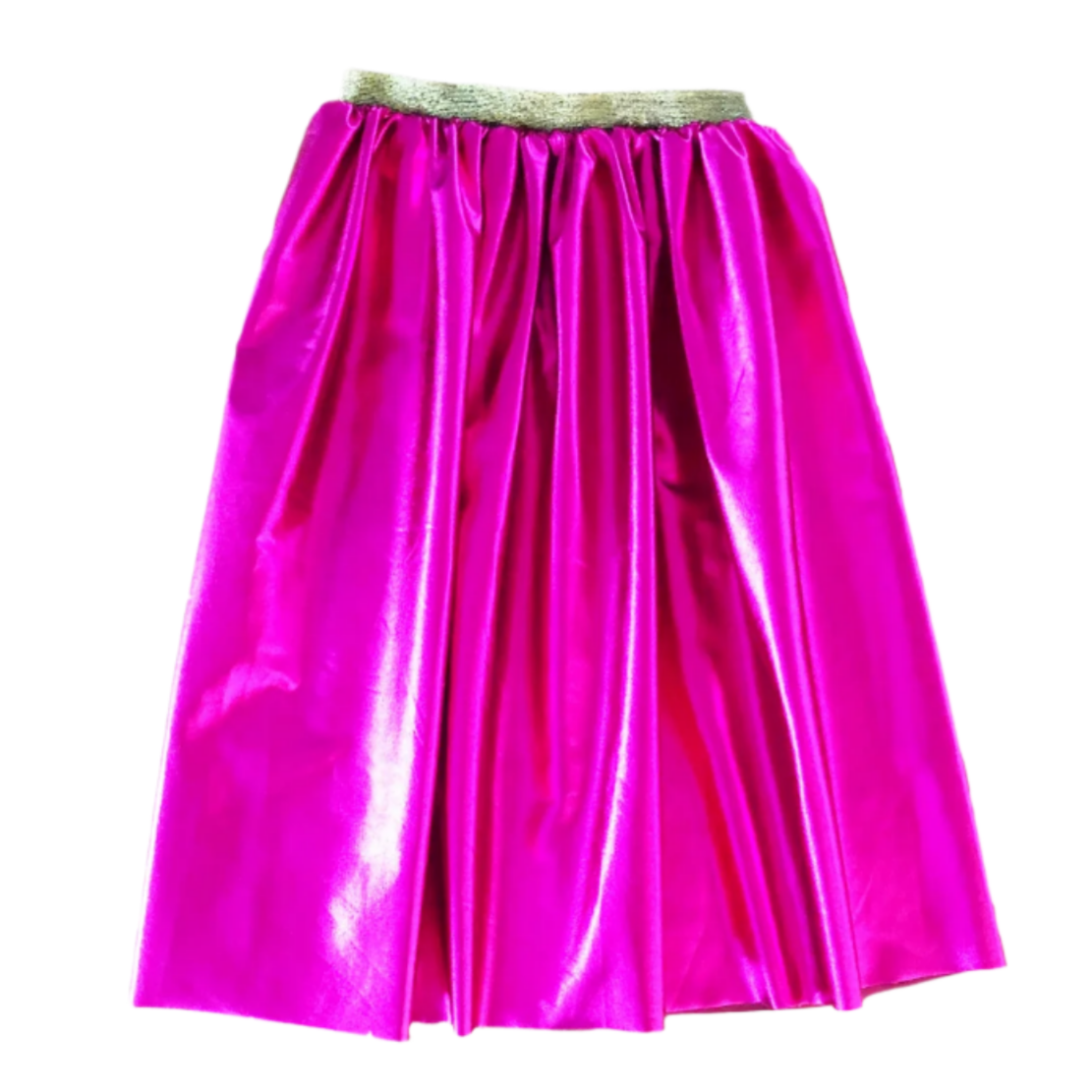 Tu elastic waist pink metallic maxi skirt