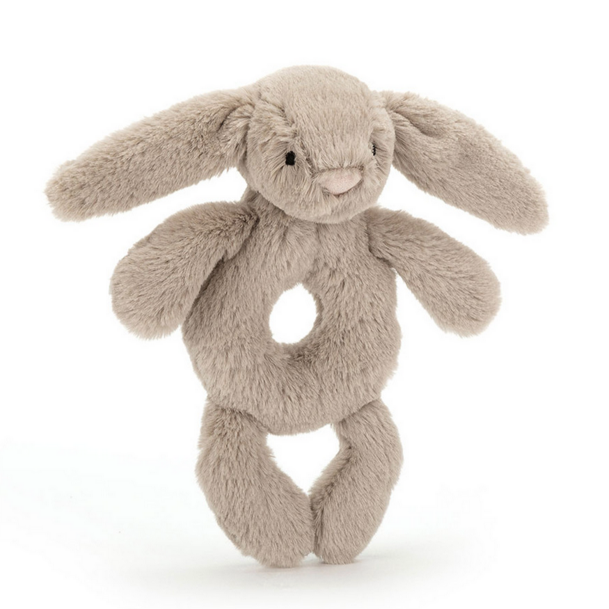 Bashful Beige Bunny Ring Rattle