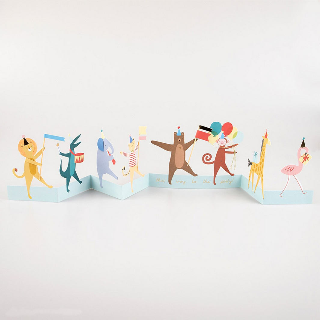 Animal Parade Concertina Card