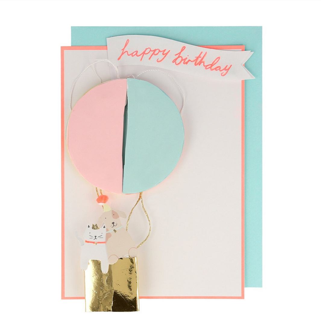 Hot Air Balloon Honeycomb Card