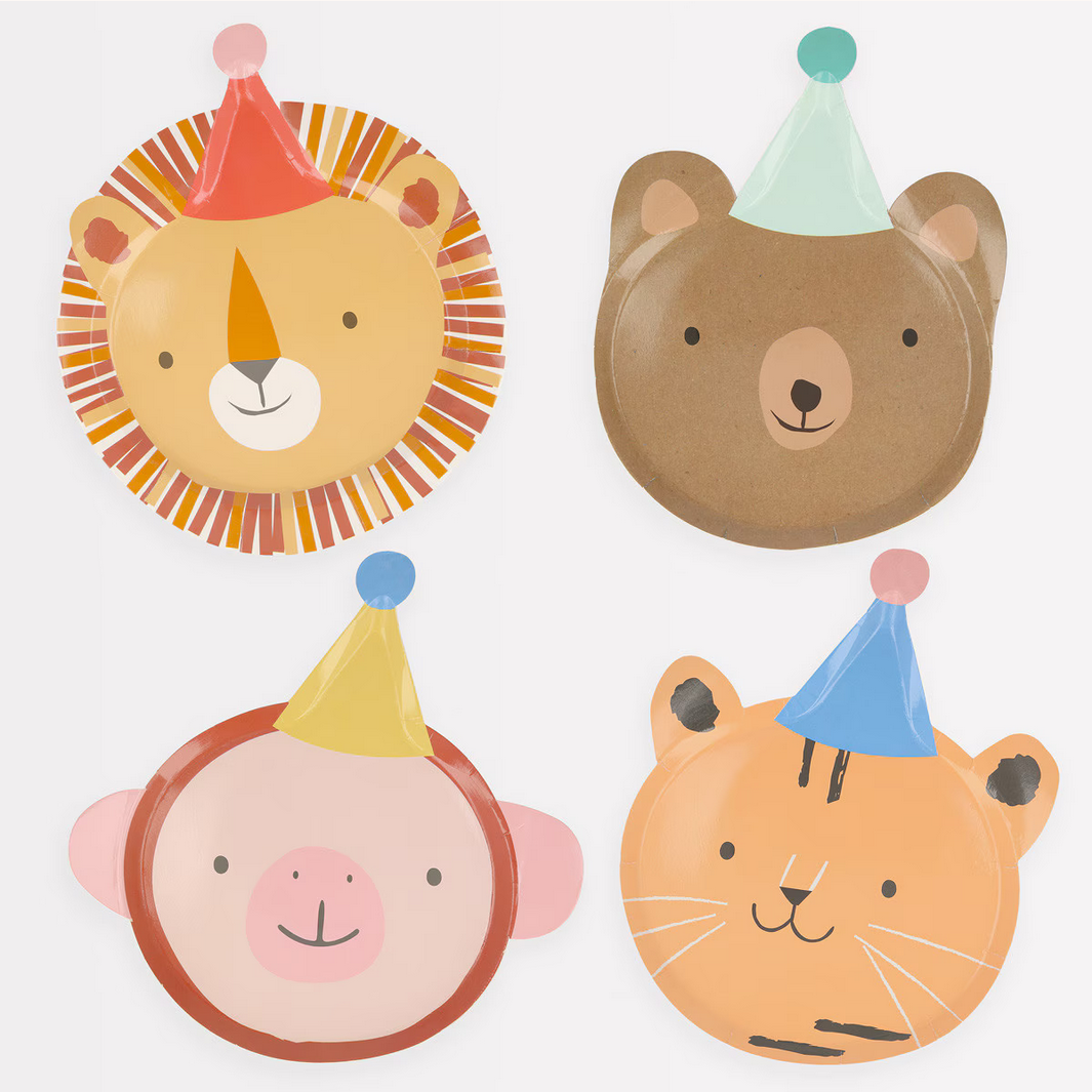 Animal Parade Die Cut Plates (pk8)