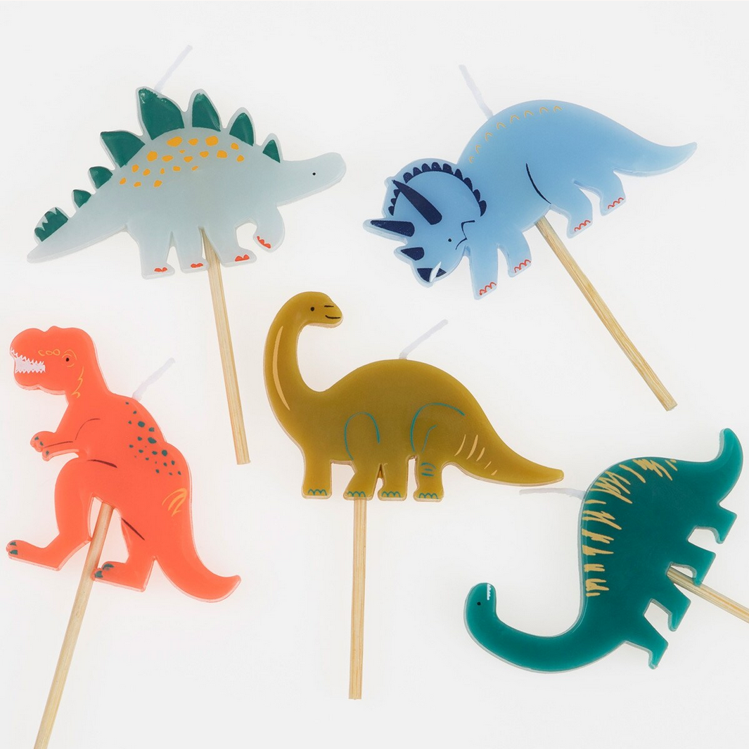 Mini Dinosaur Candles (5pk)