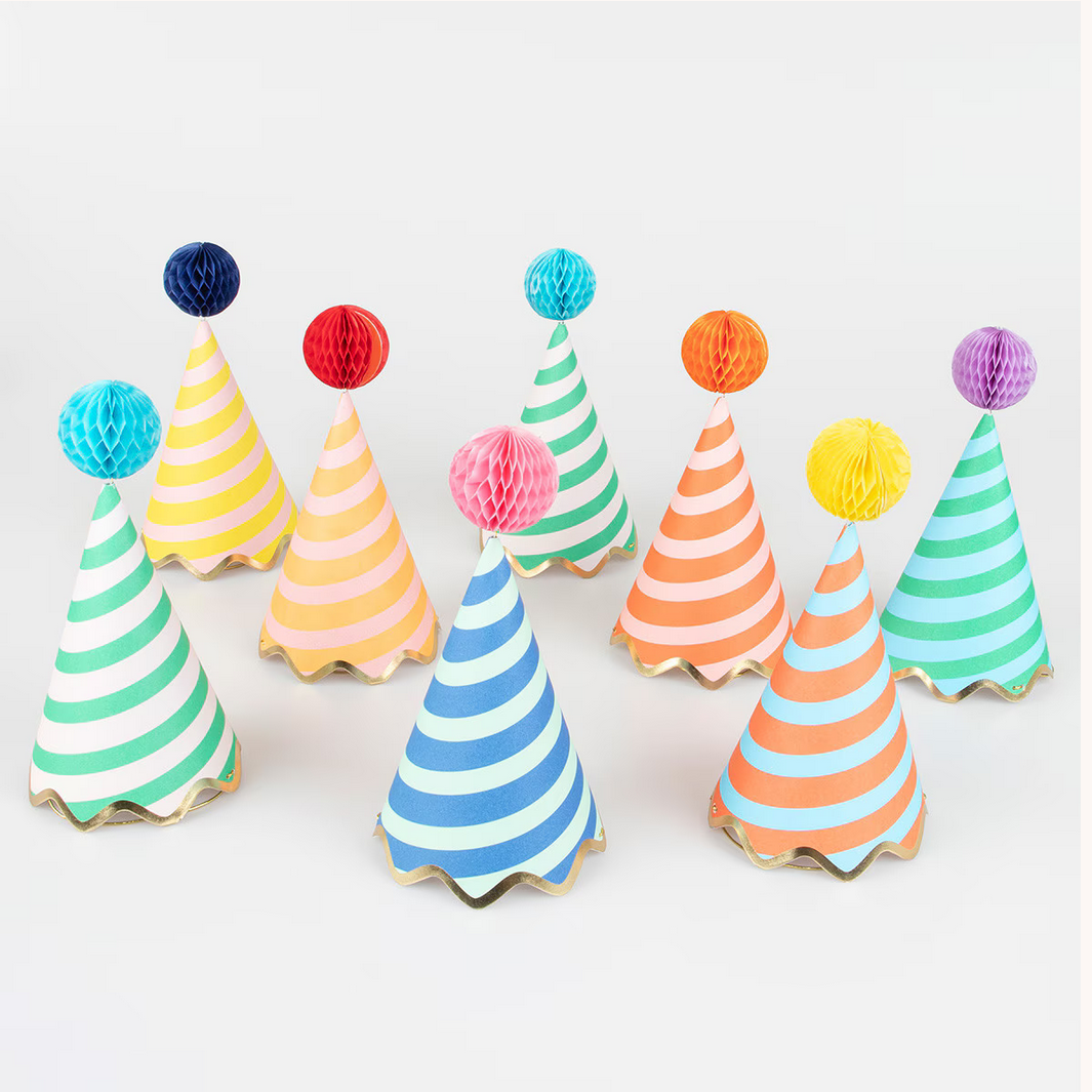 Stripe Party Hats (8pk)