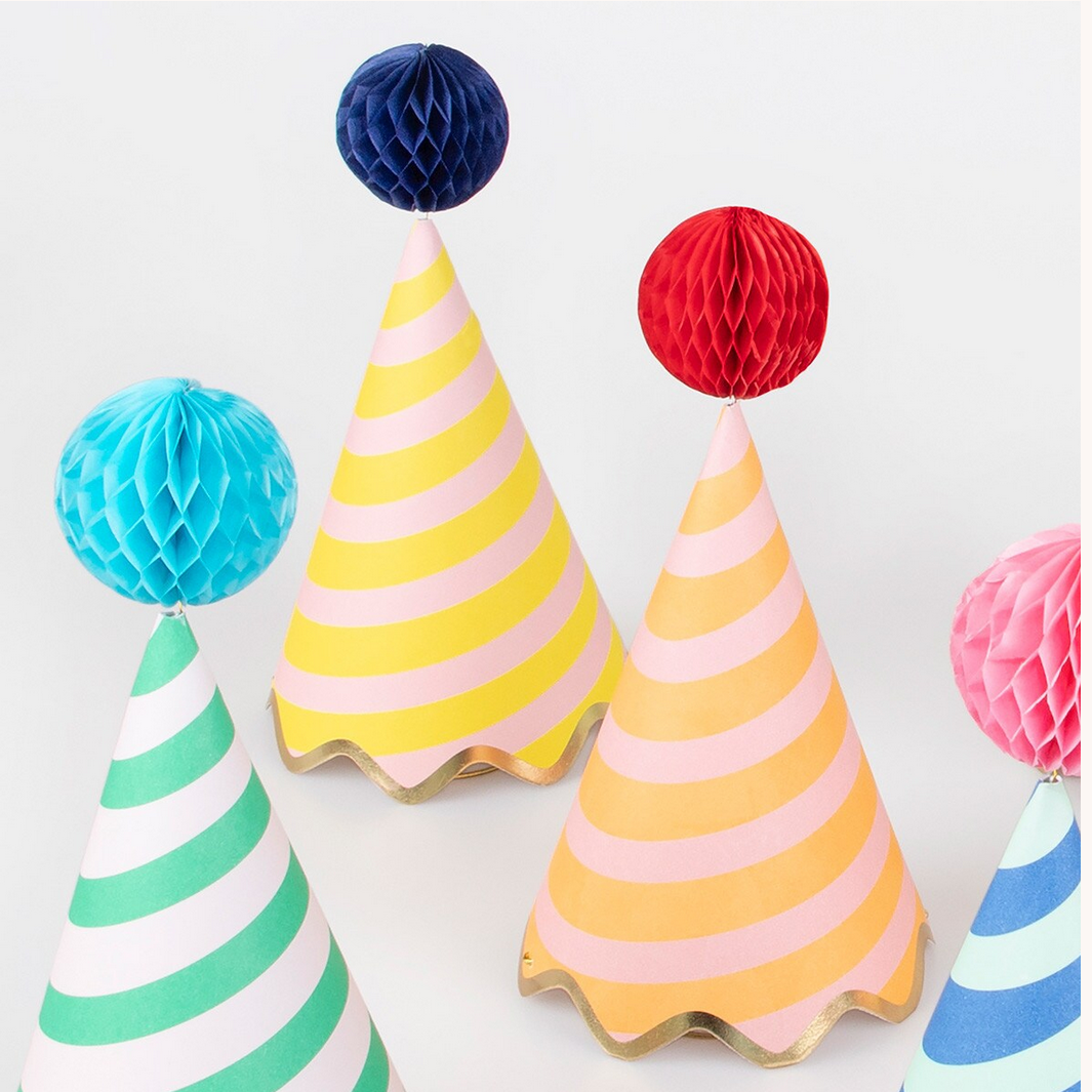 Stripe Party Hats (8pk)