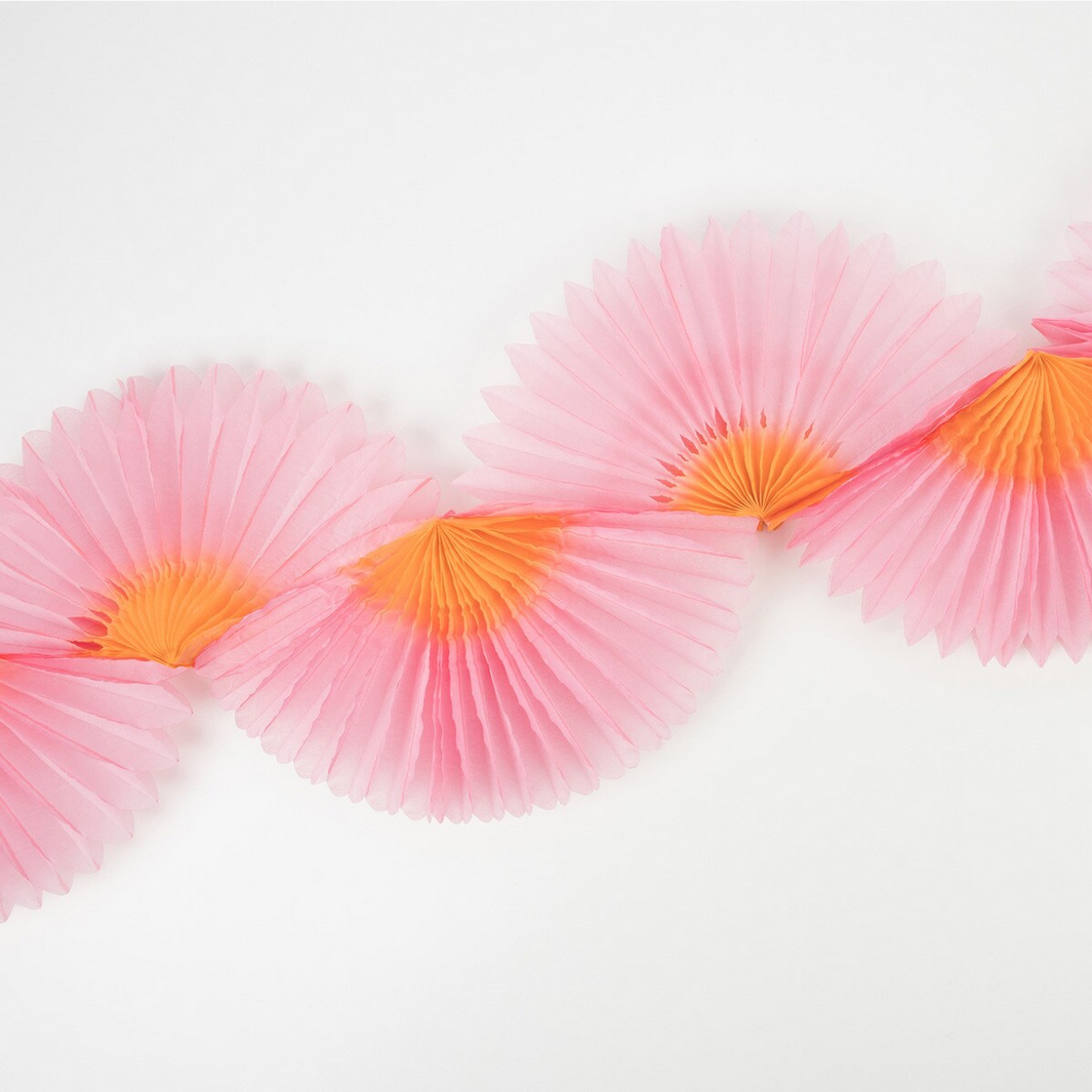 Pink Honeycomb Fan Garland