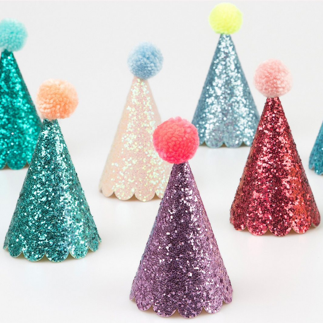 Glitter Mini Party Hats (8pk)