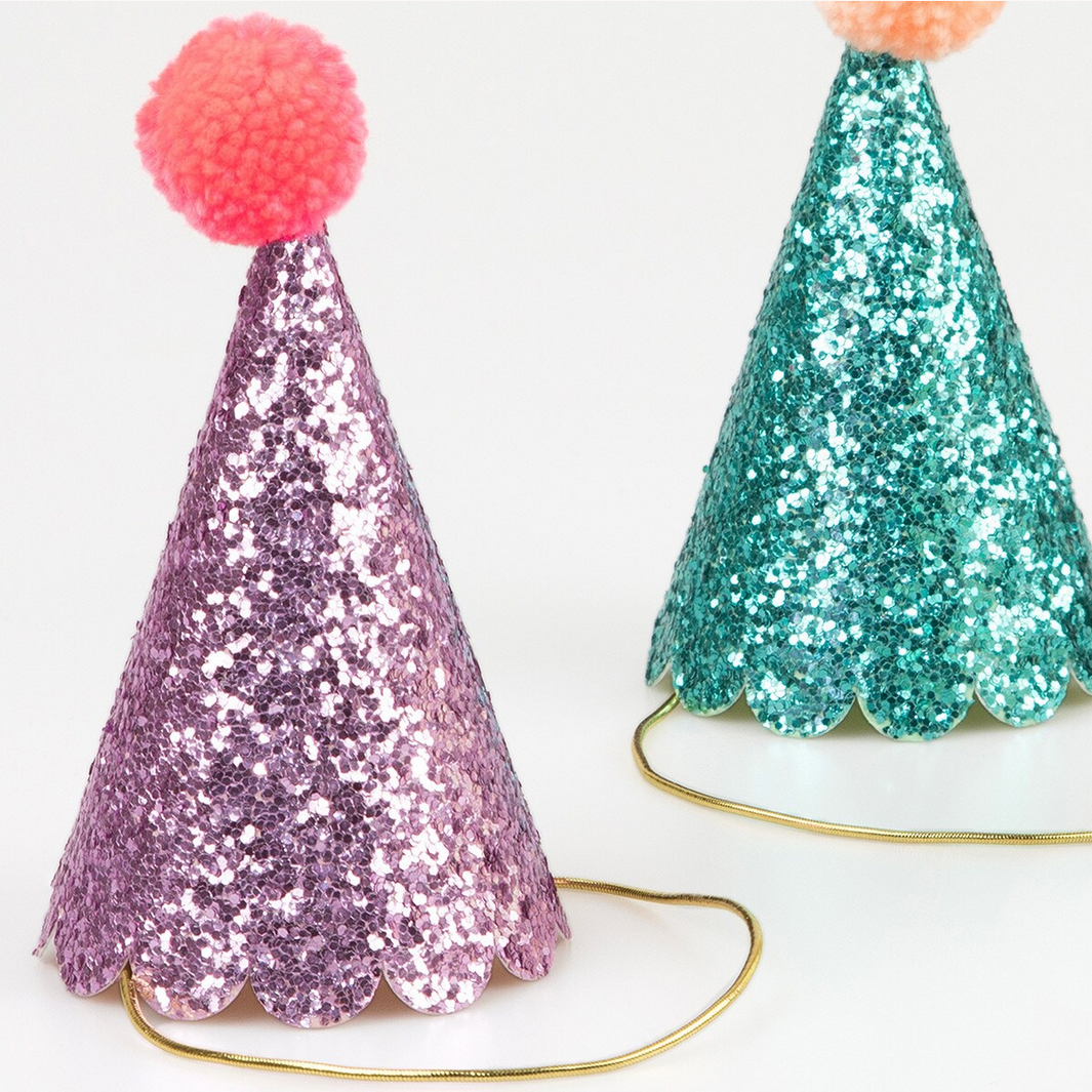 Glitter Mini Party Hats (8pk) - Main Image