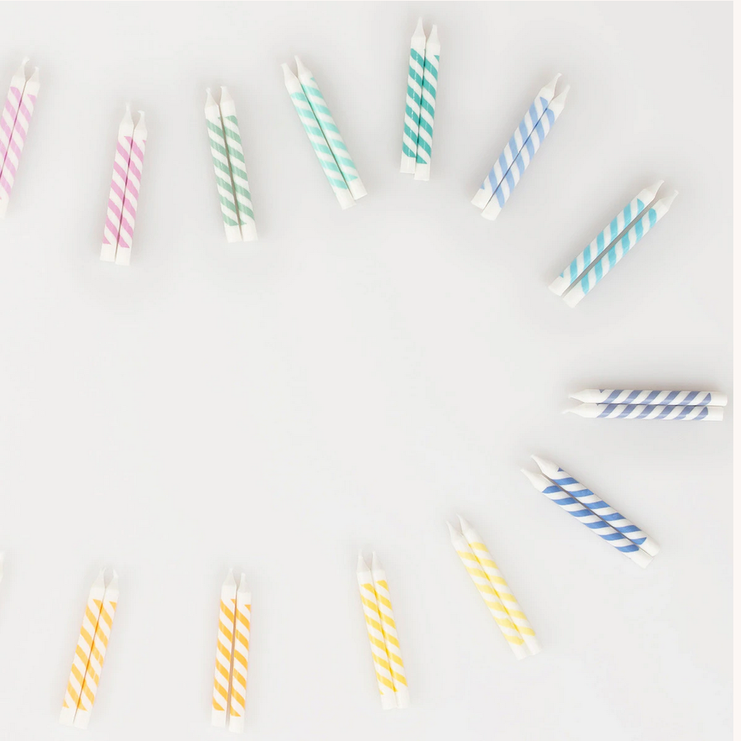 Rainbow Striped Mini Candles (50pk)