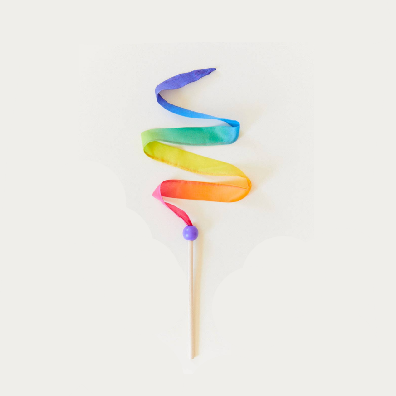 Mini Rainbow Streamers - Silk & Wood Birthday Wand