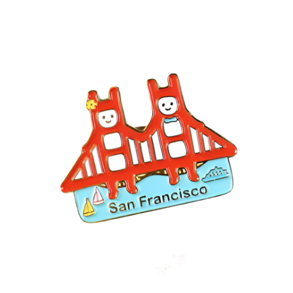 San Francisco Enamel Pins -Golden Gate Twins