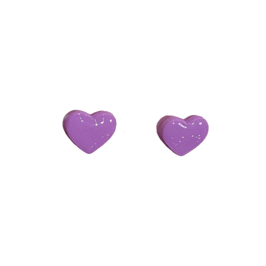 Mini Heart Studs in Periwinkle