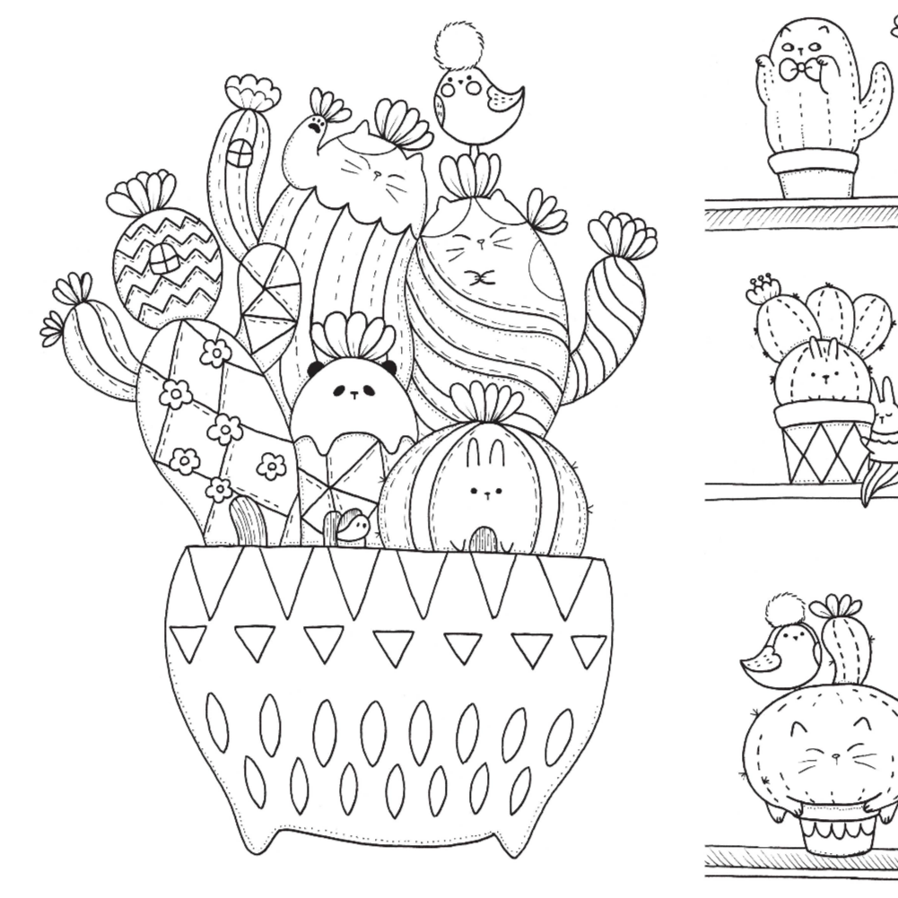 A Million Cute Animals Coloring Book