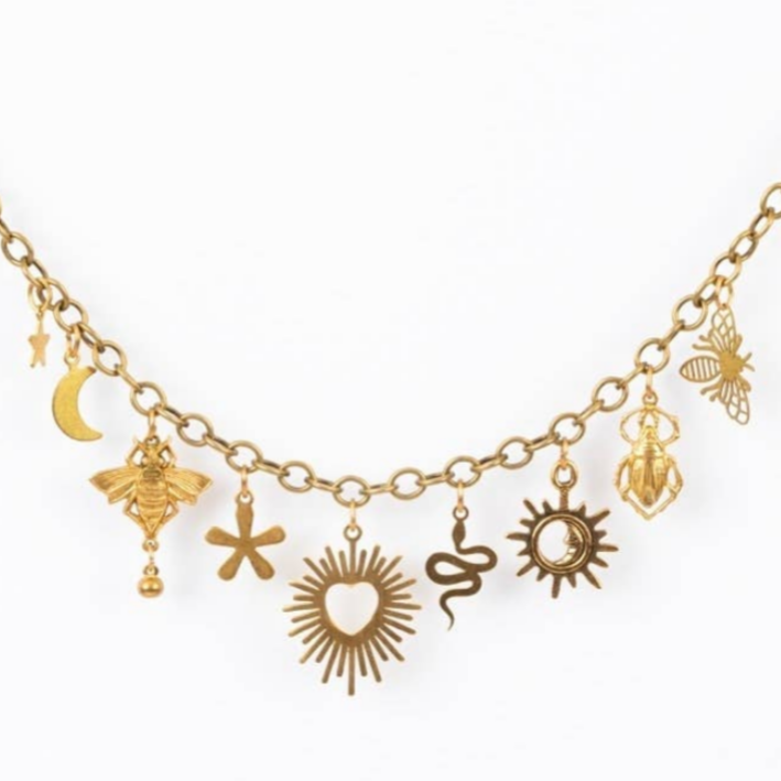 Brass Charm Necklace