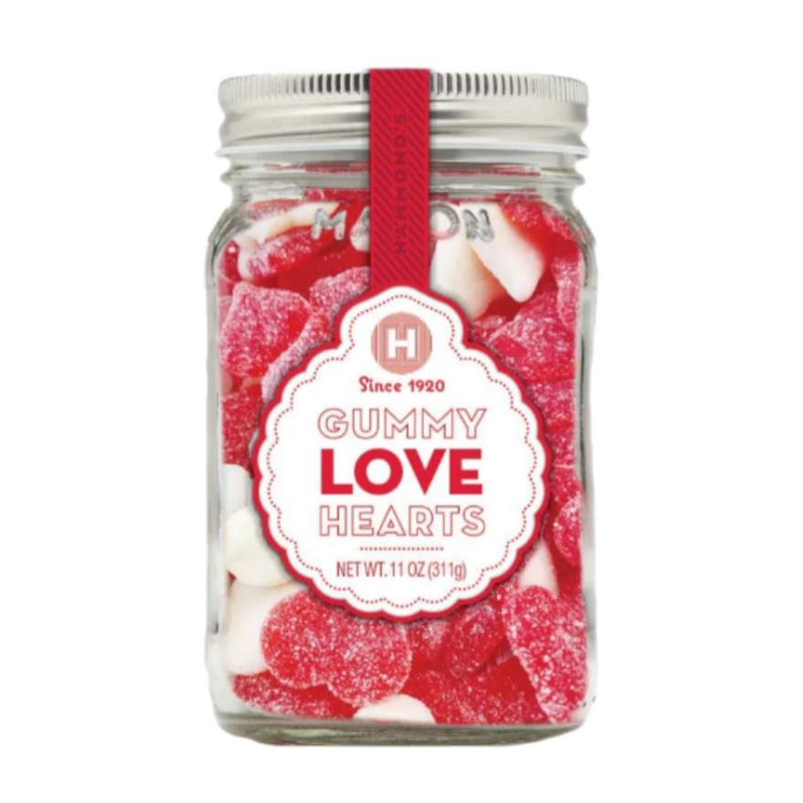 Mason Jar Candies Love Heart Gummies