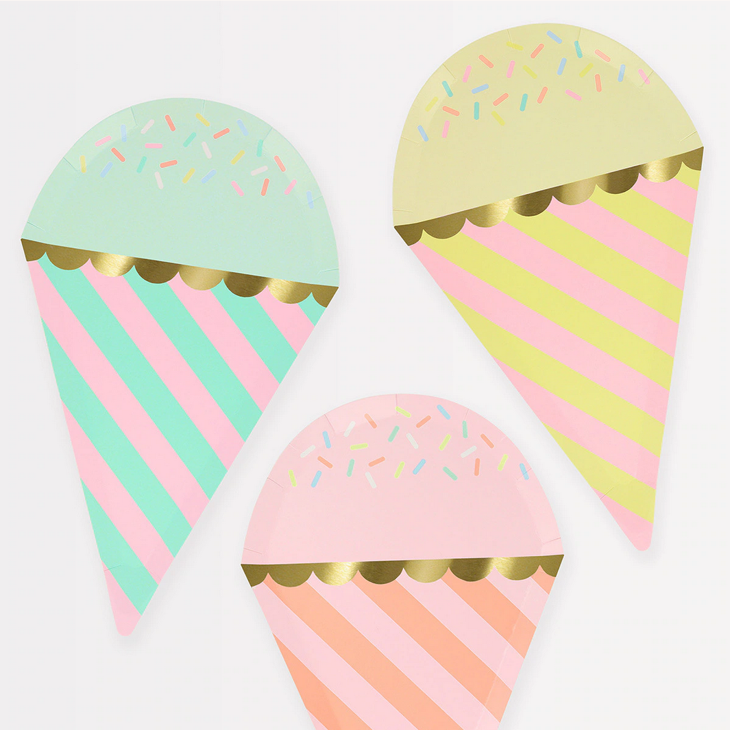 Ice Cream With Sprinkles Plates -8pk