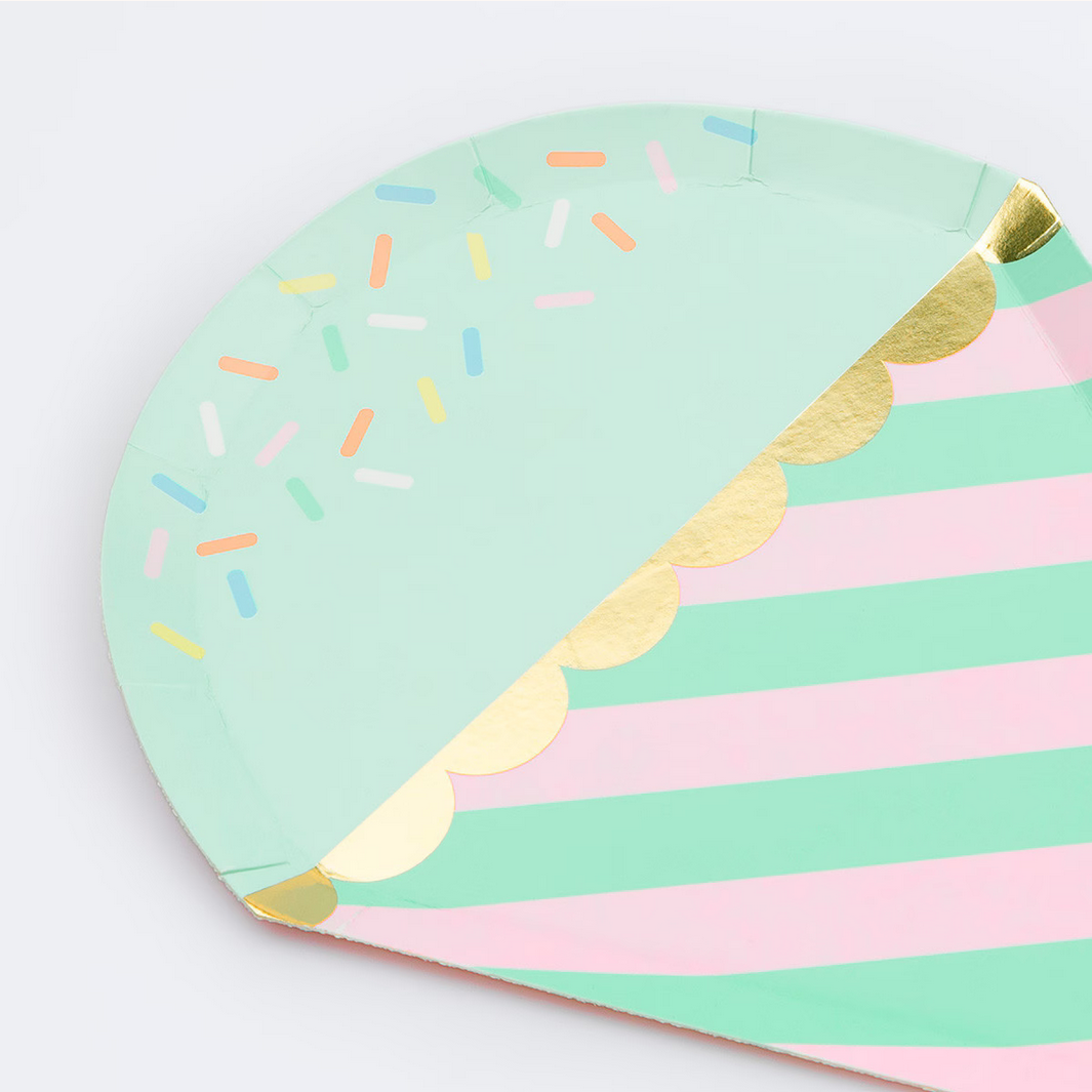 Ice Cream With Sprinkles Plates -8pk