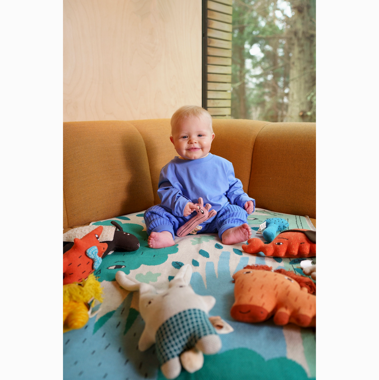 Organic Green Trees Cotton Mini Blanket