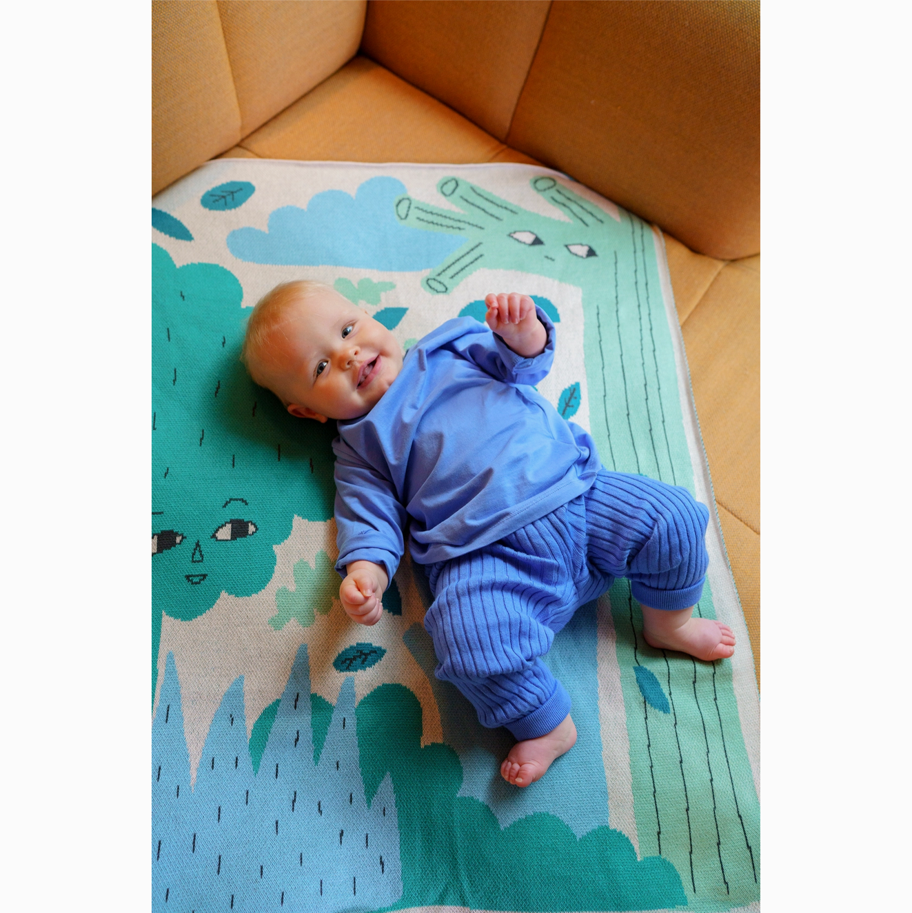 Organic Green Trees Cotton Mini Blanket