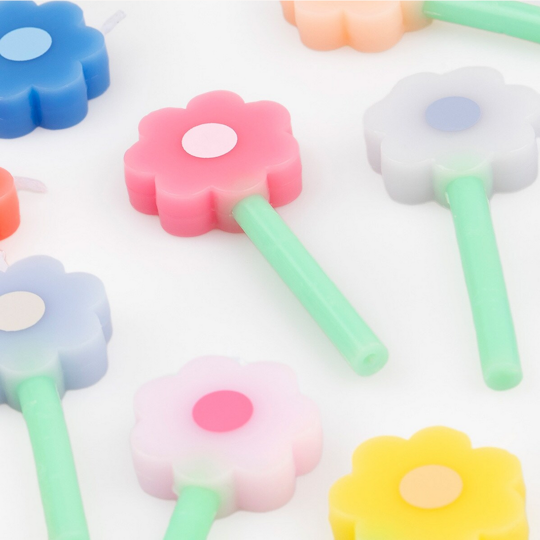 Rainbow Daisy Candles -12pk