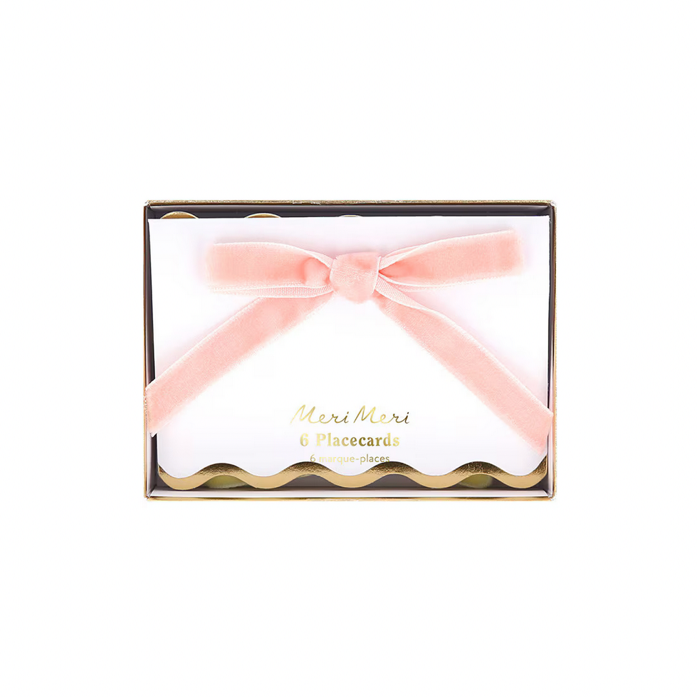 Pastel Velvet Bow Place Cards