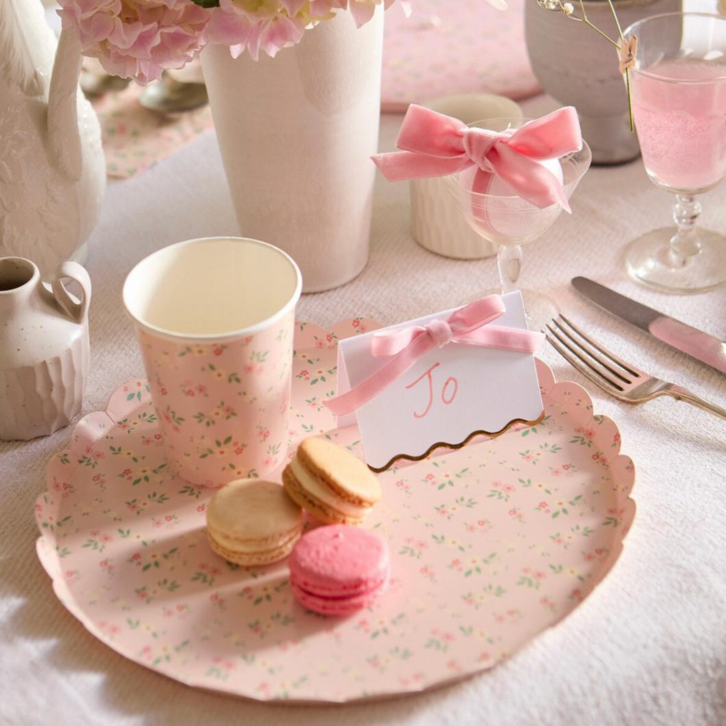 Pastel Velvet Bow Place Cards