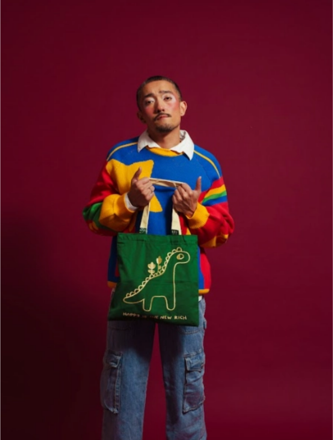 MII: Large square tote bag: Blue or Green