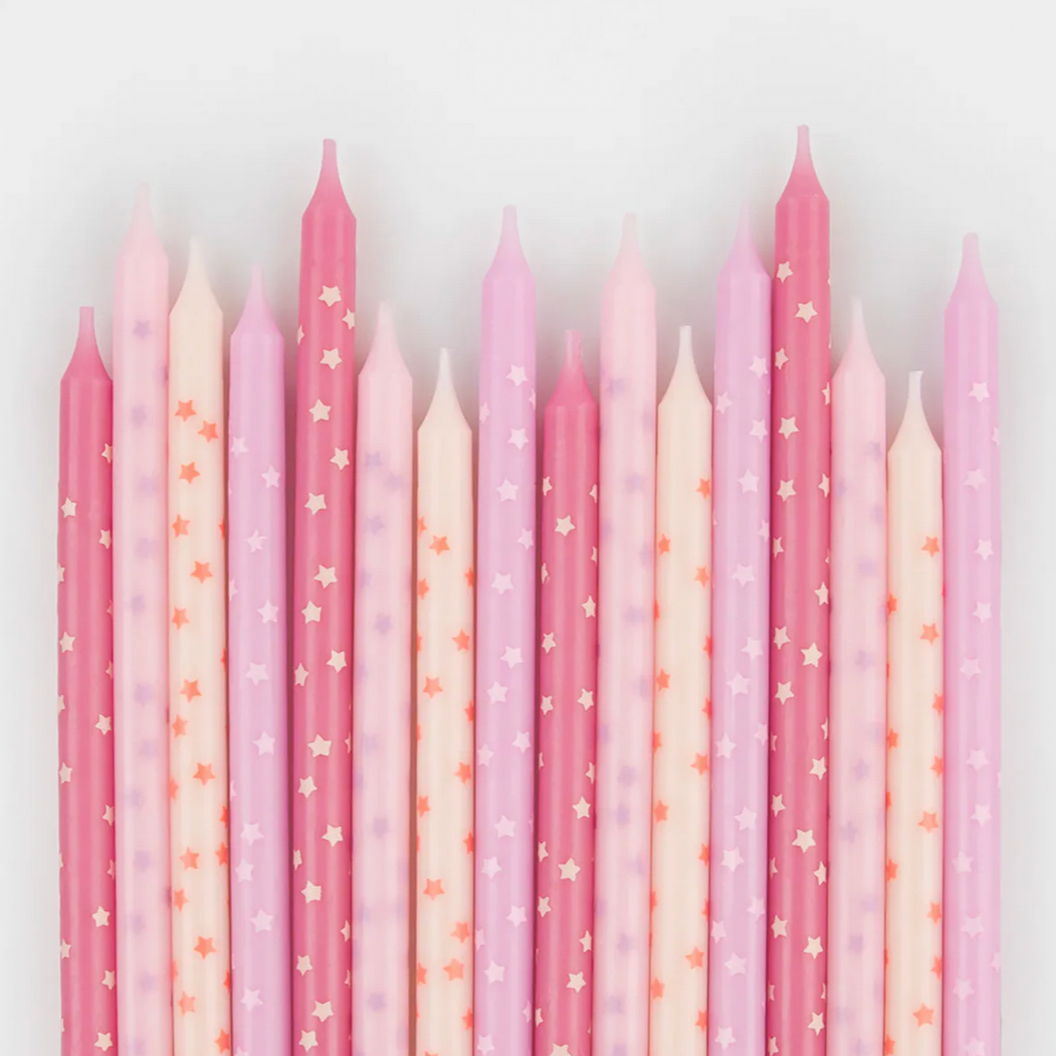 Pink Stars Candles