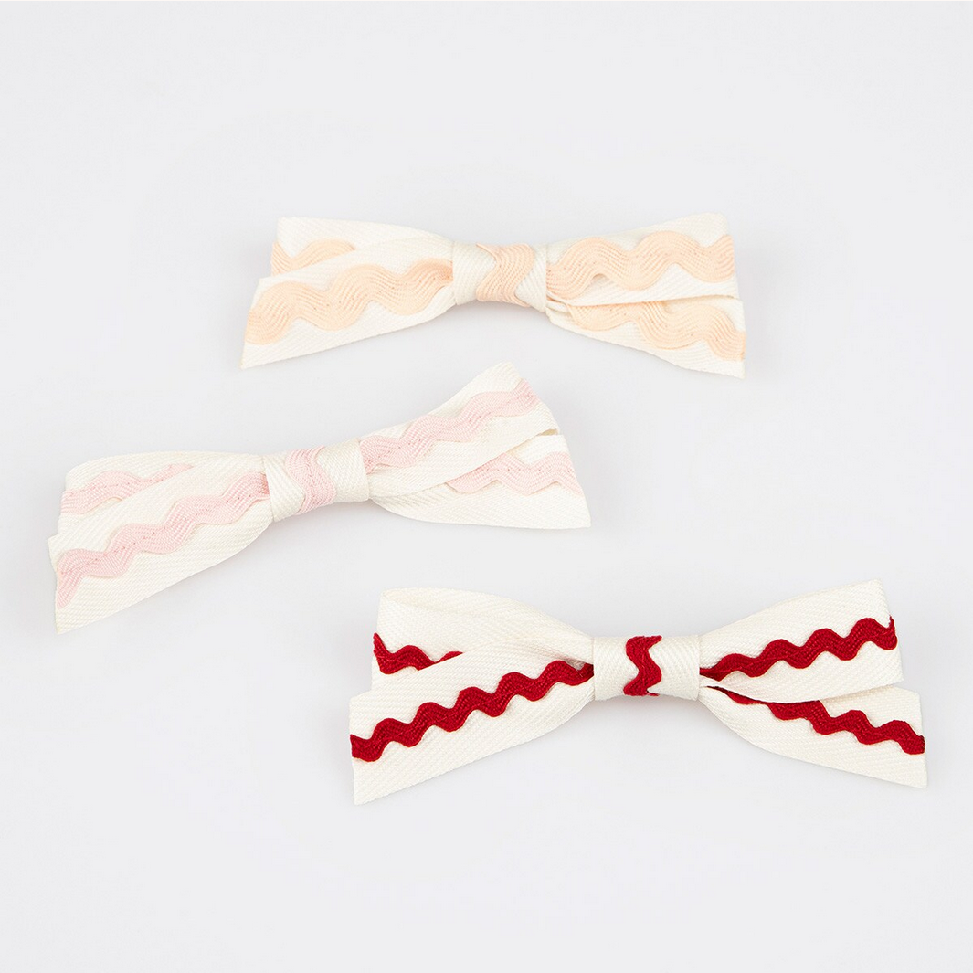 Ric Rac Bow Hair Clips (5pk)