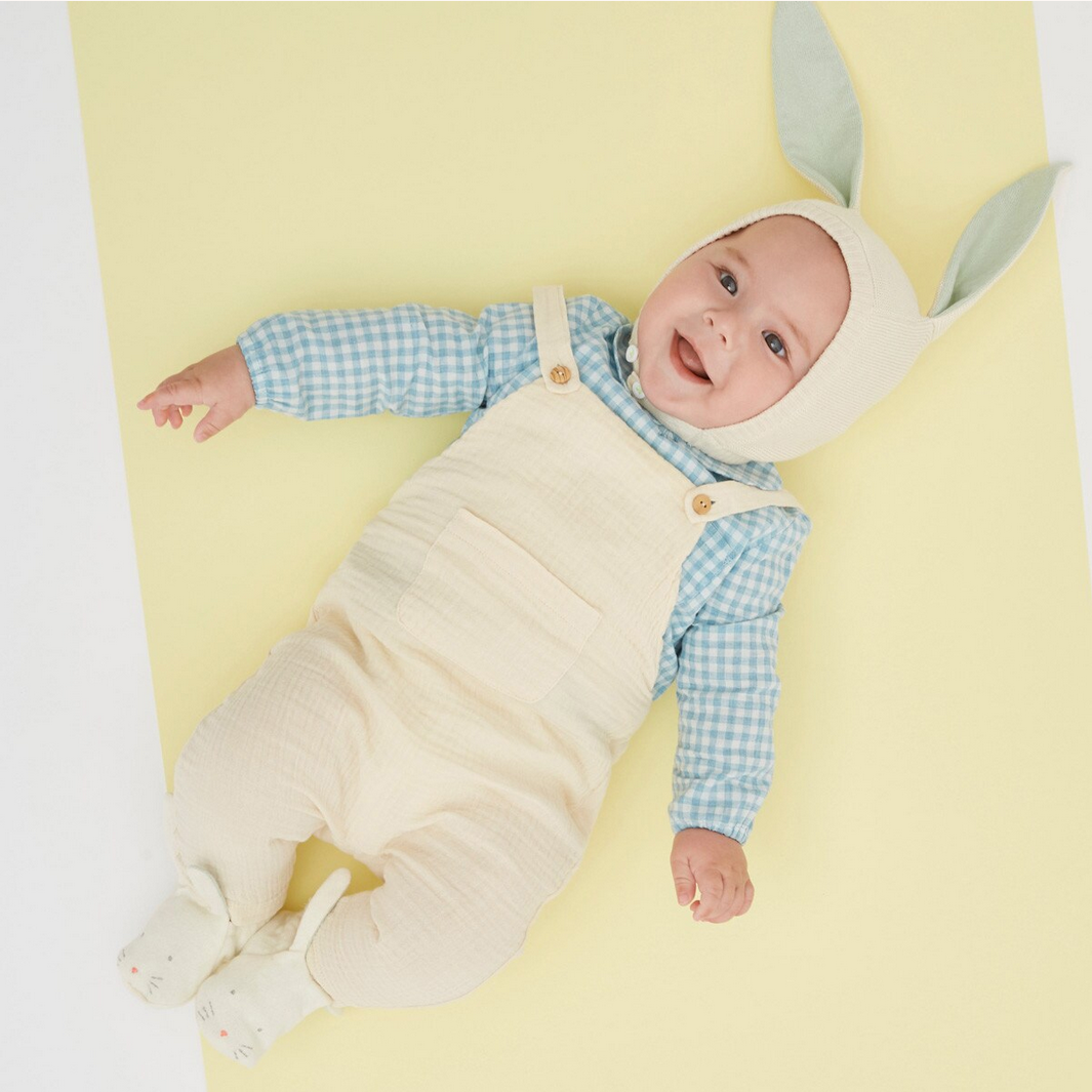 Organic Mint Bunny Baby Booties