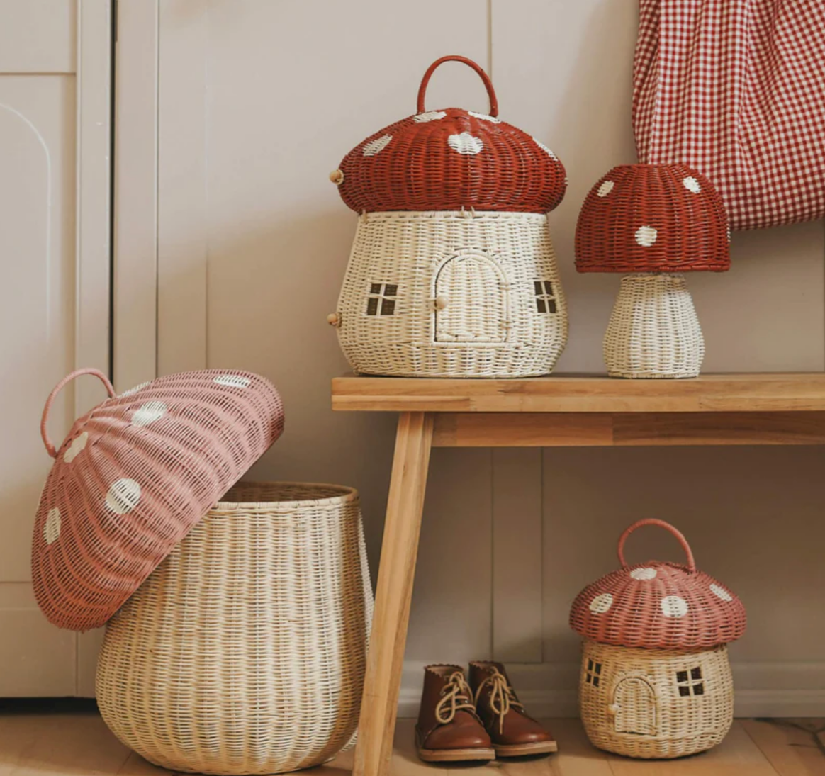 Mushroom Storage Basket -Red