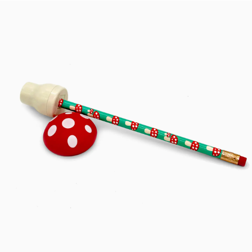 WRITER'S WORKSHOP mushroom pencils + sharpener