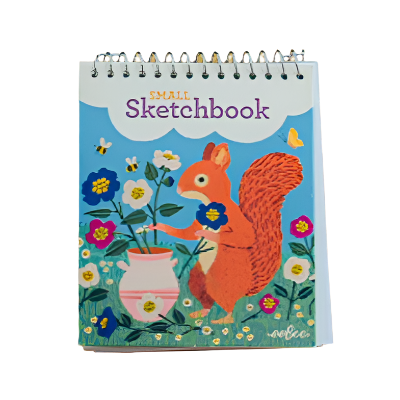 Children's sketchbook with a squirrel illustration 