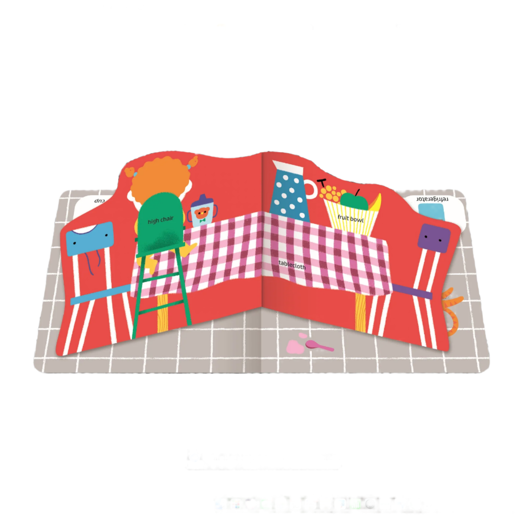 Illustration of a picnic scene with a red blanket, chairs, and food items on a computer screen.