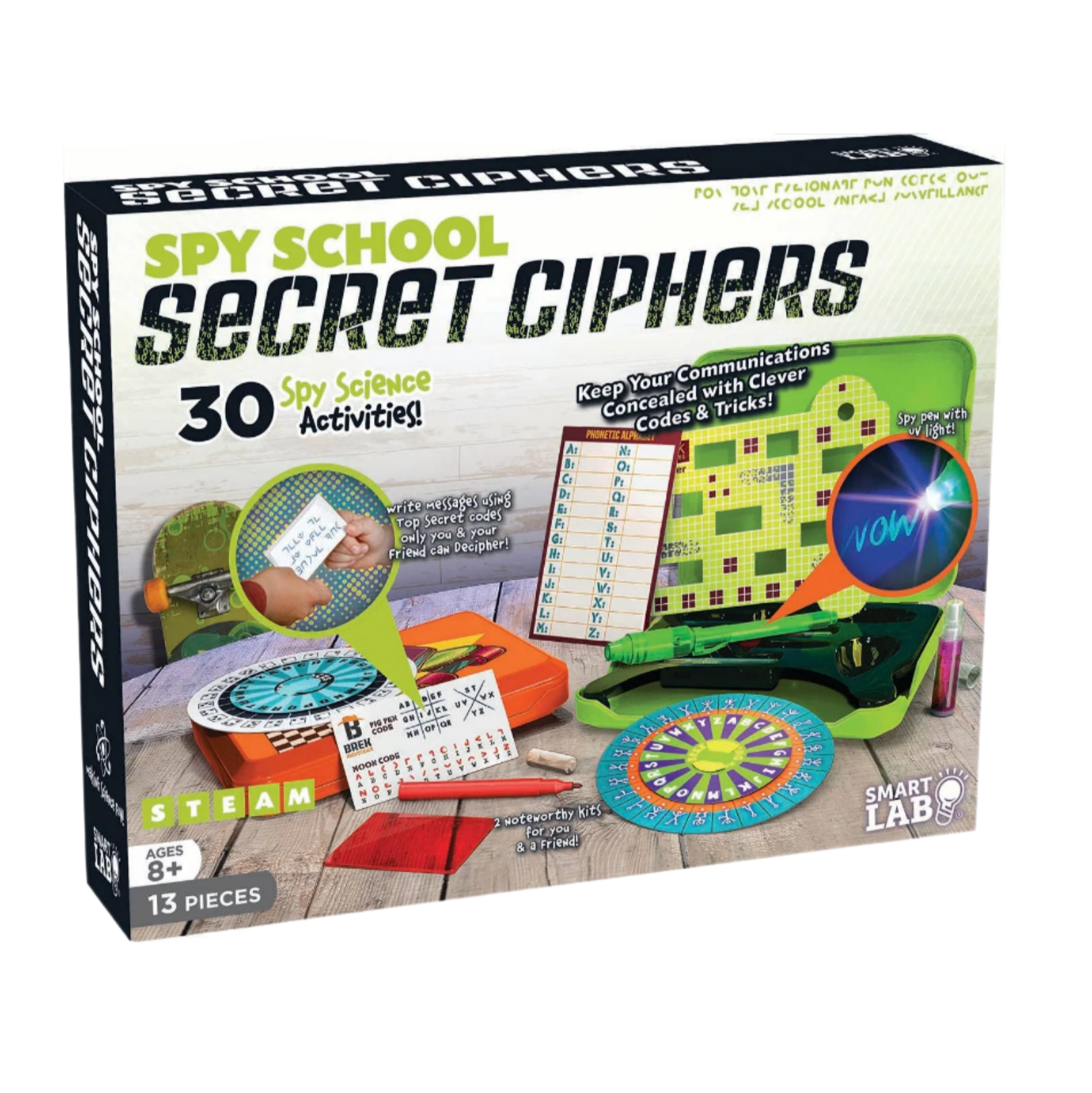 Box of 'Spy School Secret Ciphers' educational kit on a computer screen