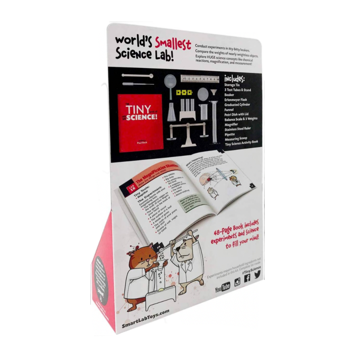 Box for 'World's Smallest Science Lab' with cartoon illustrations on a white background