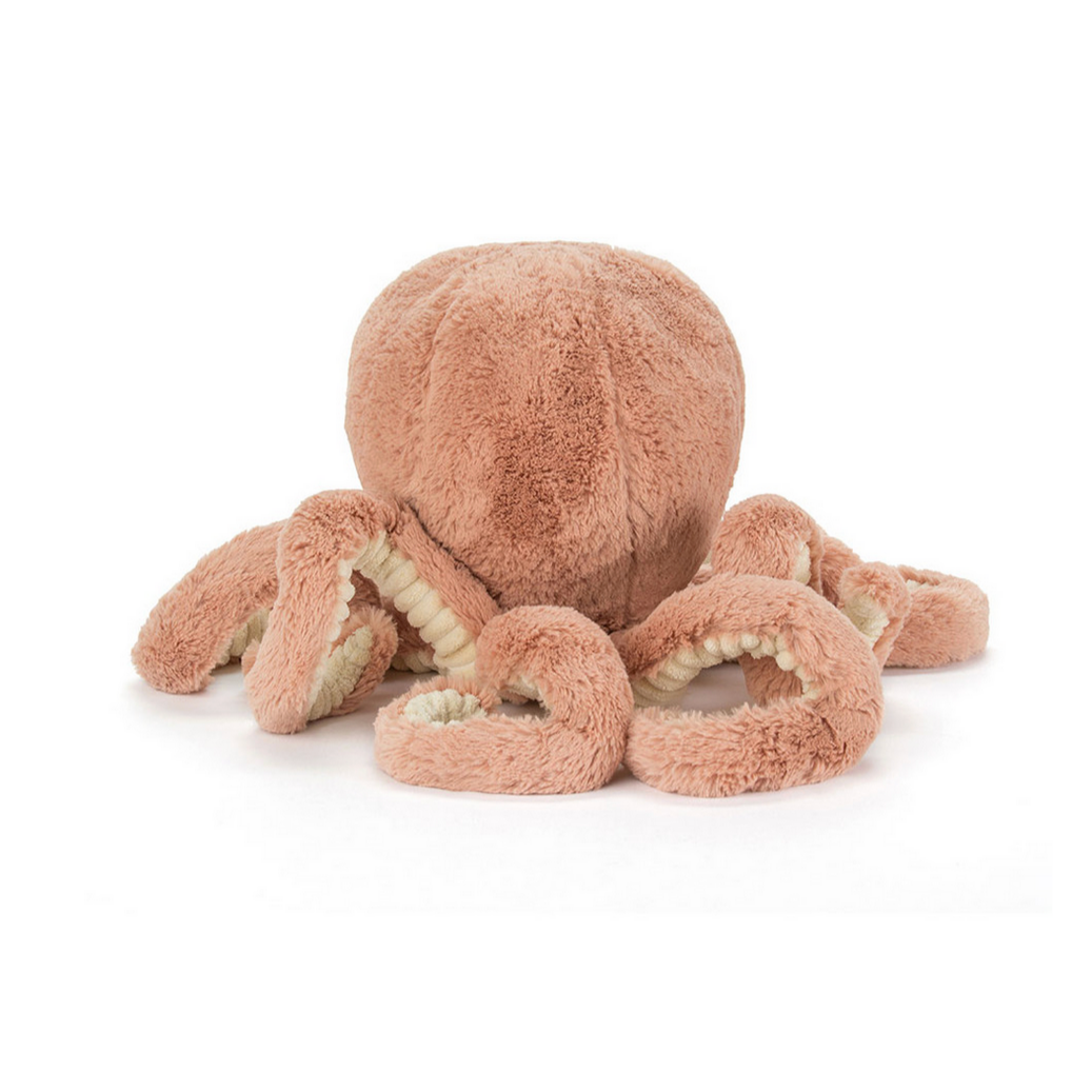 Plush octopus toy on a white background