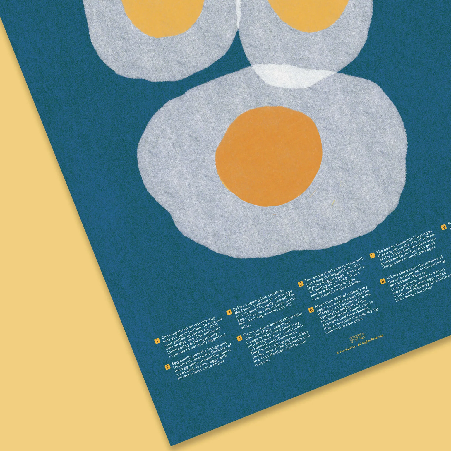 Poster with stylized eggs on a blue background