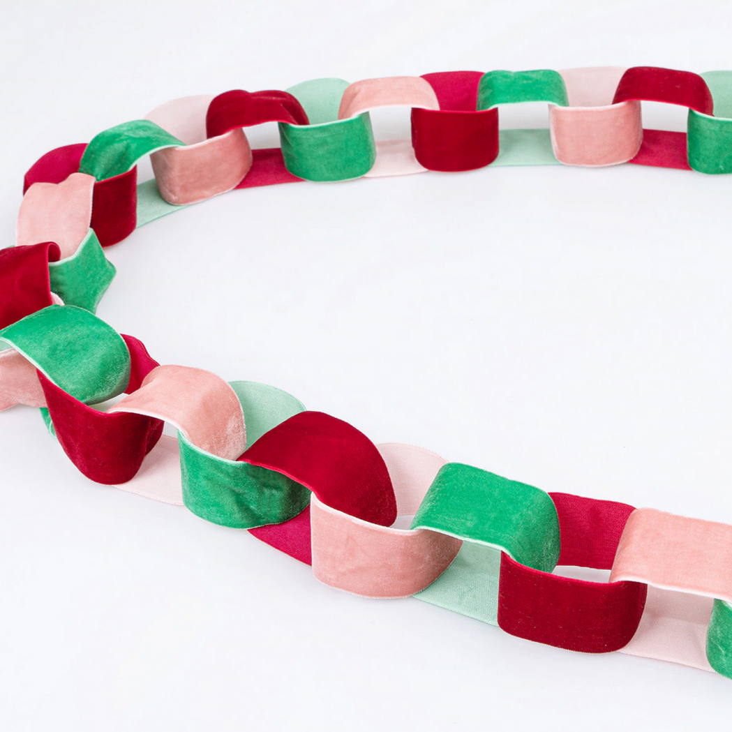 Colorful paper chain on a white background
