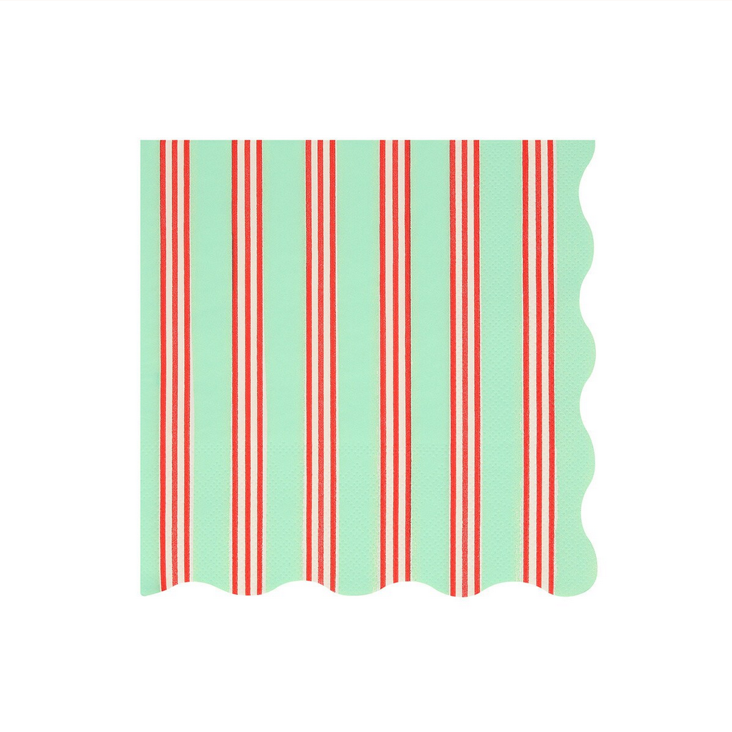 Festive Stripe LARGE Napkins (x16)