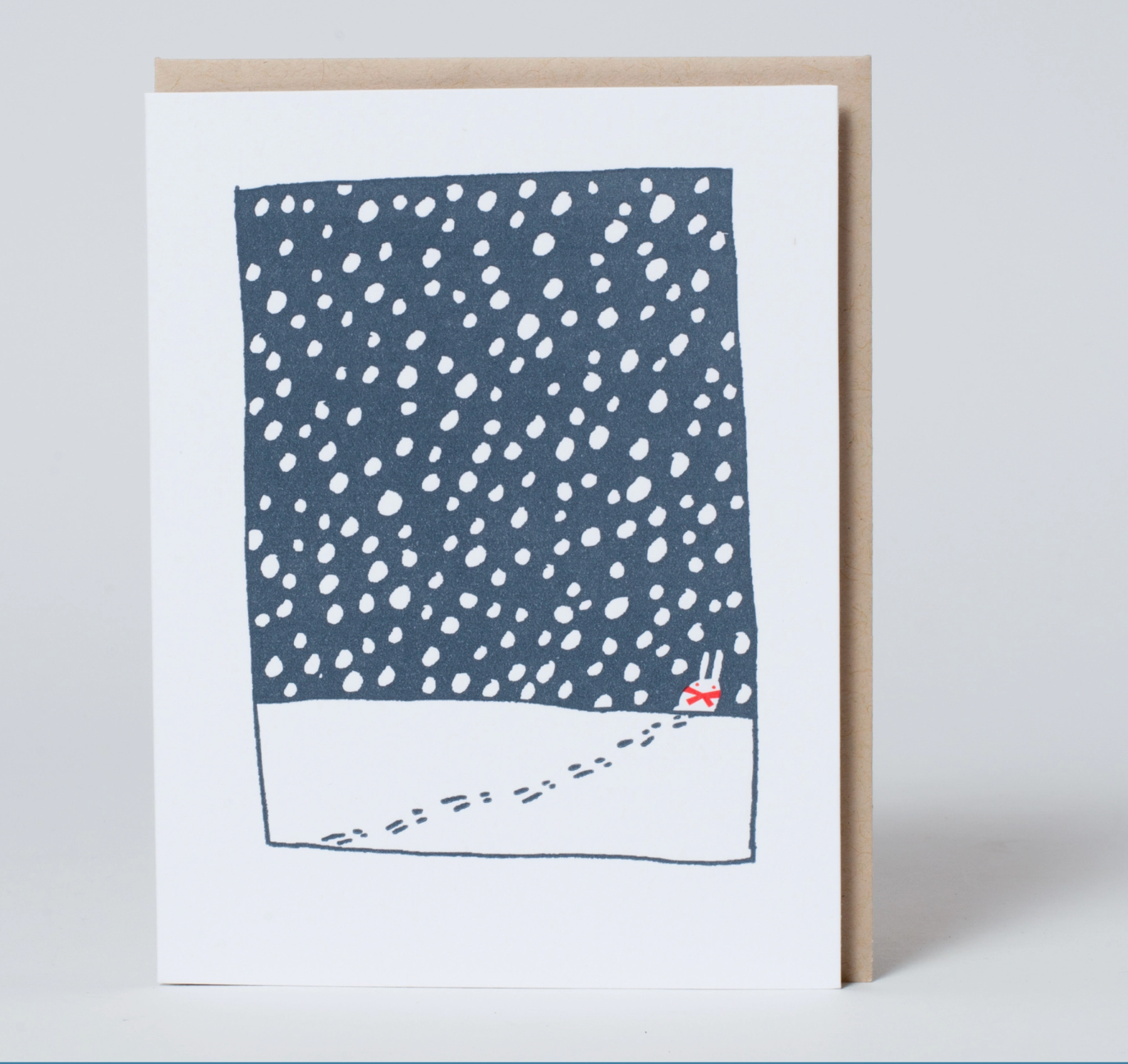 Greeting card with blue and white pattern on a white background