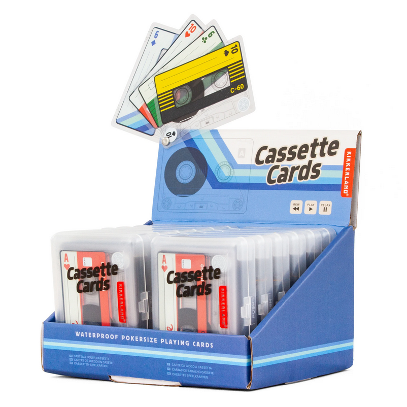 Display of 'Cassette Cards' with a blue box on a white background