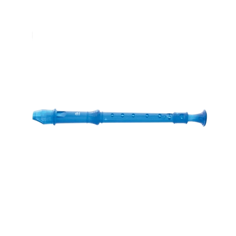 Blue recorder on a white background