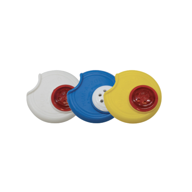 Colorful plastic flutes on a white background with text and branding elements.
