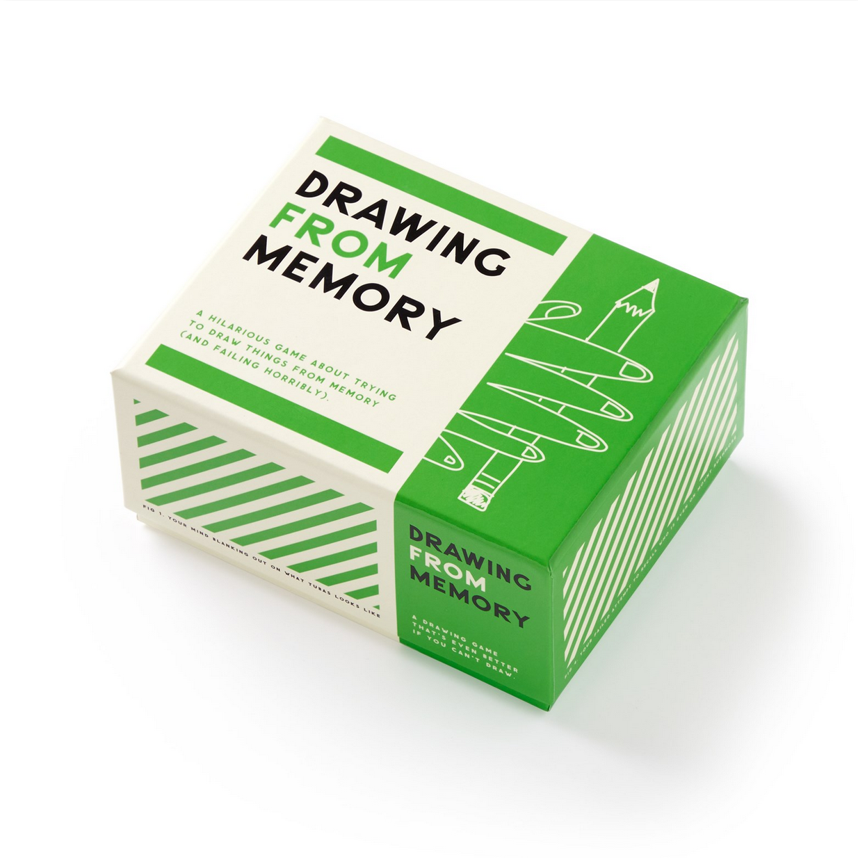 Green and white box of 'Drawing from Memory' on a white background