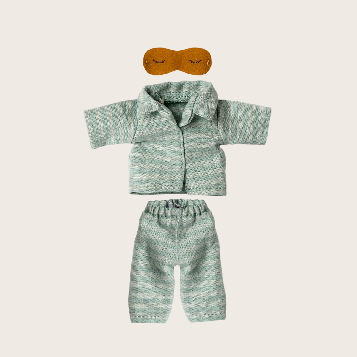 Green plaid pajama set with a headband on a white background