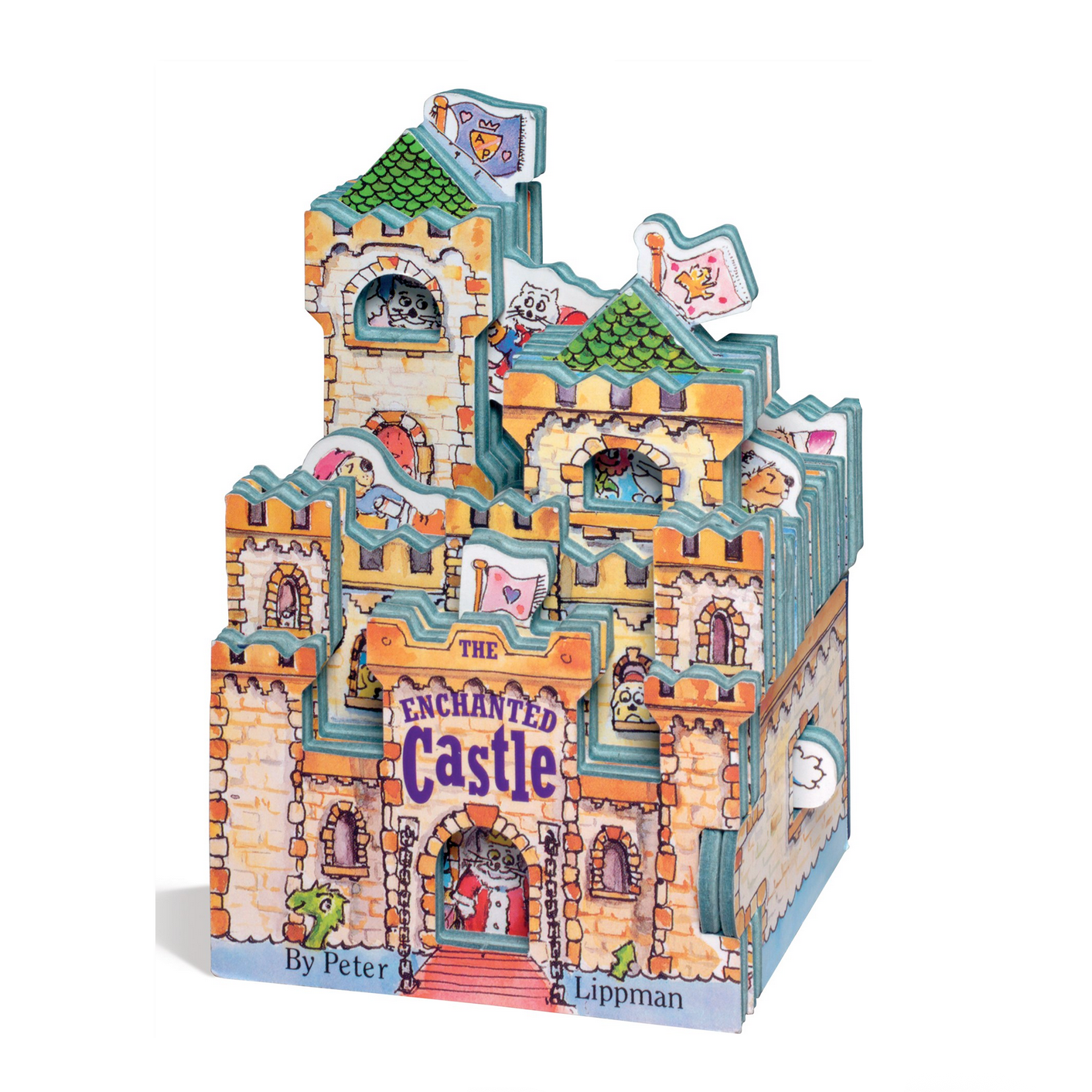 Colorful castle-shaped product on a white background
